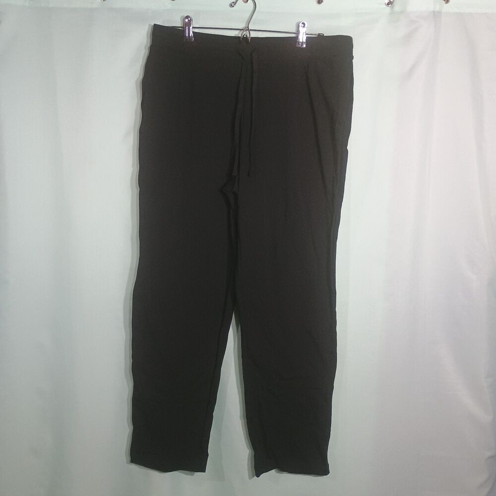 Women’s Black Pull-On Pants Drawstring Waist Straight Leg Casual Workwear